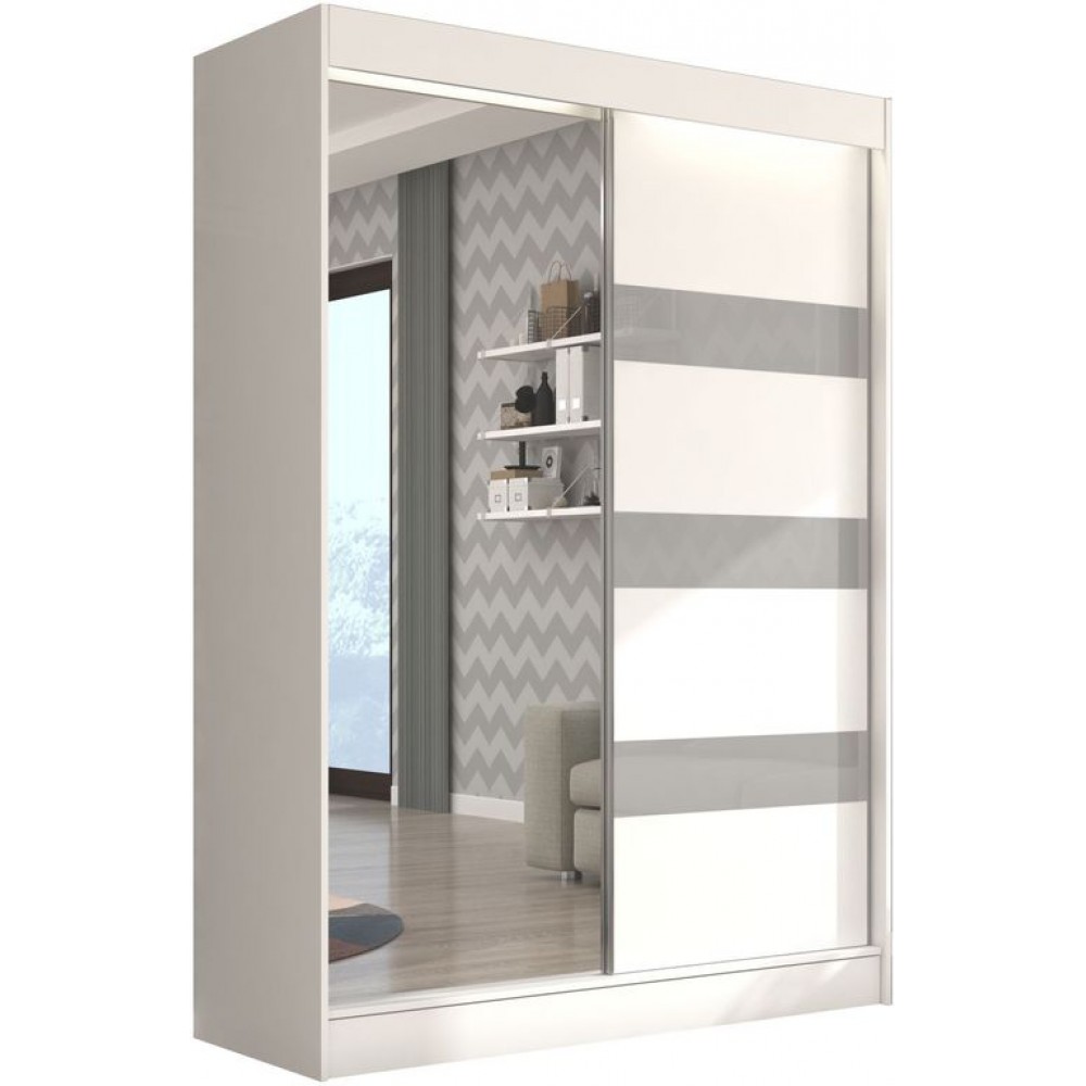 Ντουλάπα Bissom 150 συρόμενη-Leuko-Gkri 150x61x215