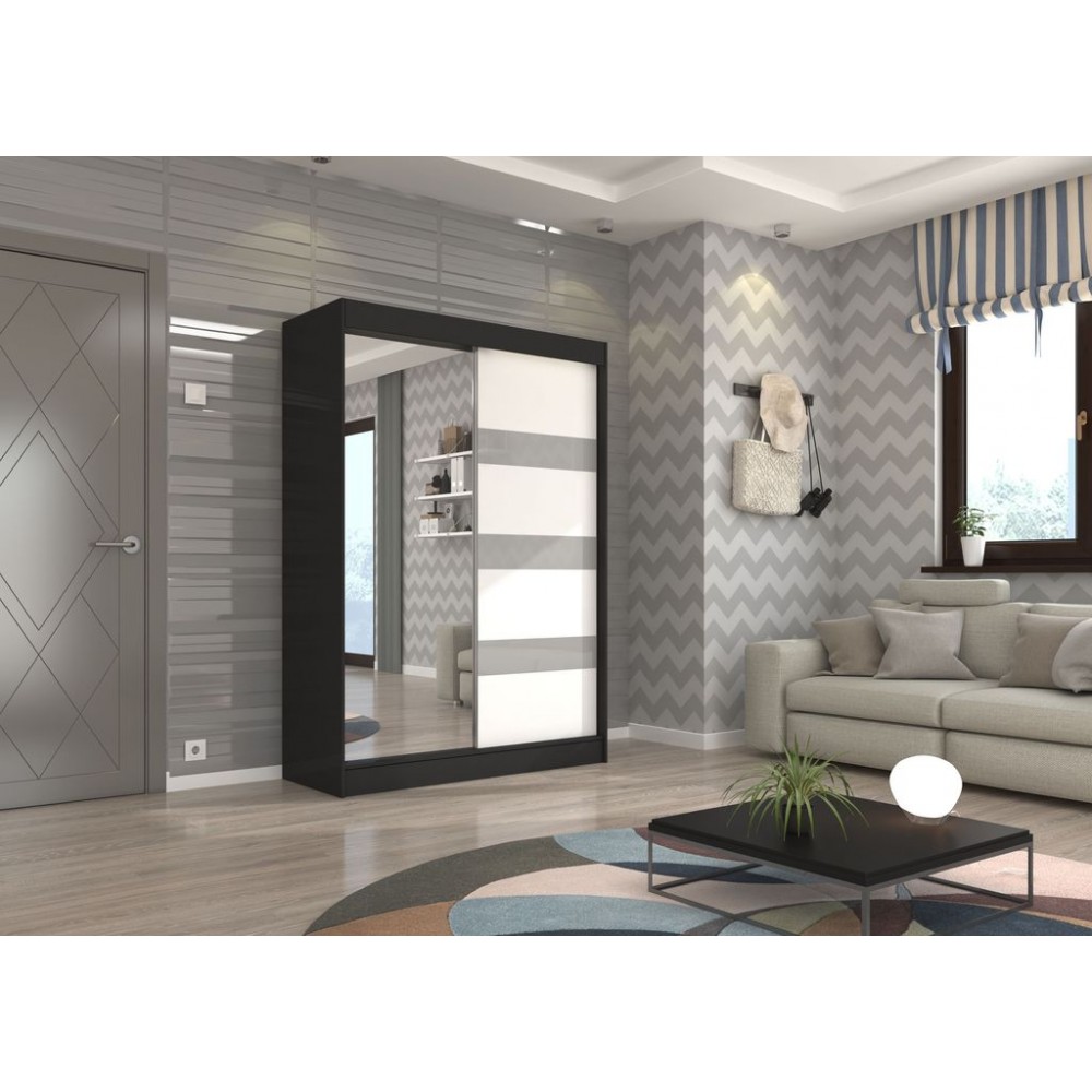 Ντουλάπα Bissom 150 συρόμενη-Leuko-Mauro-Gkri 150x61x215