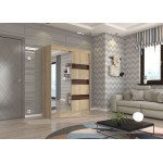 Ντουλάπα Bissom 150 συρόμενη-Drus-Kafe 150x61x215