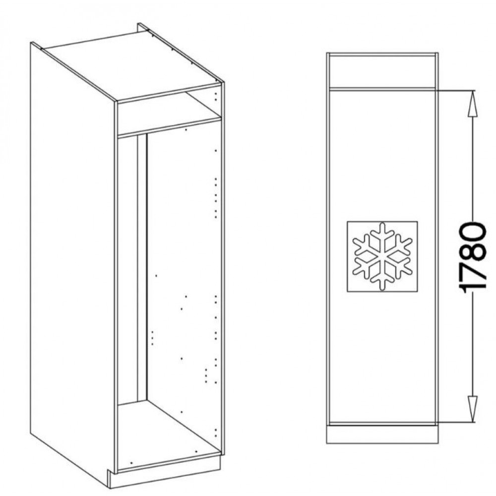 Επιδαπέδιο ντουλάπι ψυγείου Modernus 60 LO 210 2F