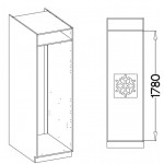 Επιδαπέδιο ντουλάπι ψυγείου Artista 60 LO 210 2F-Cappuccino