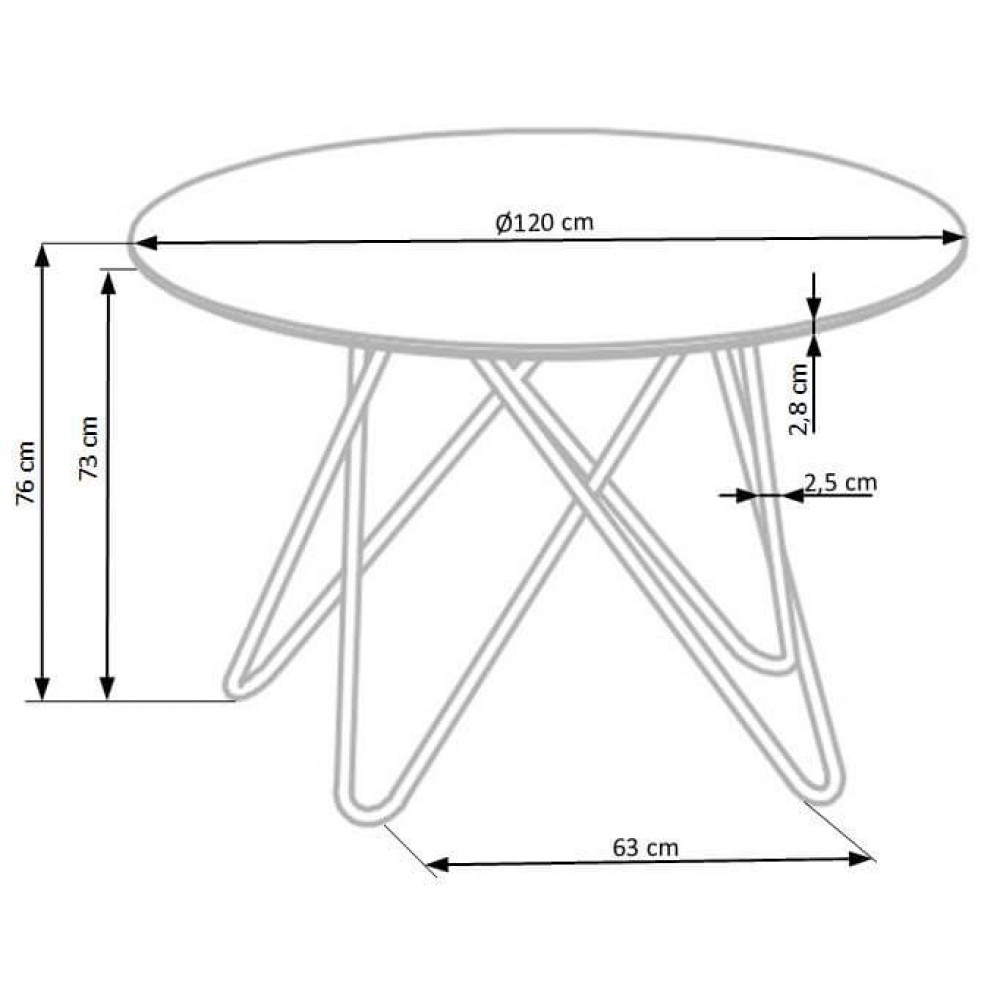 Τραπέζι Onella 120x120x76