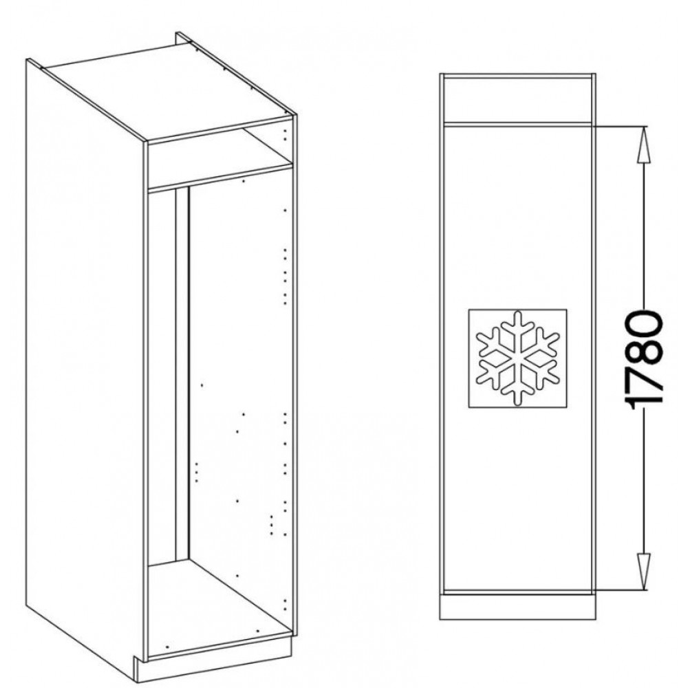 Επιδαπέδιο ντουλάπι ψυγείου Virgo 60 LO 210 2F-Anthraki