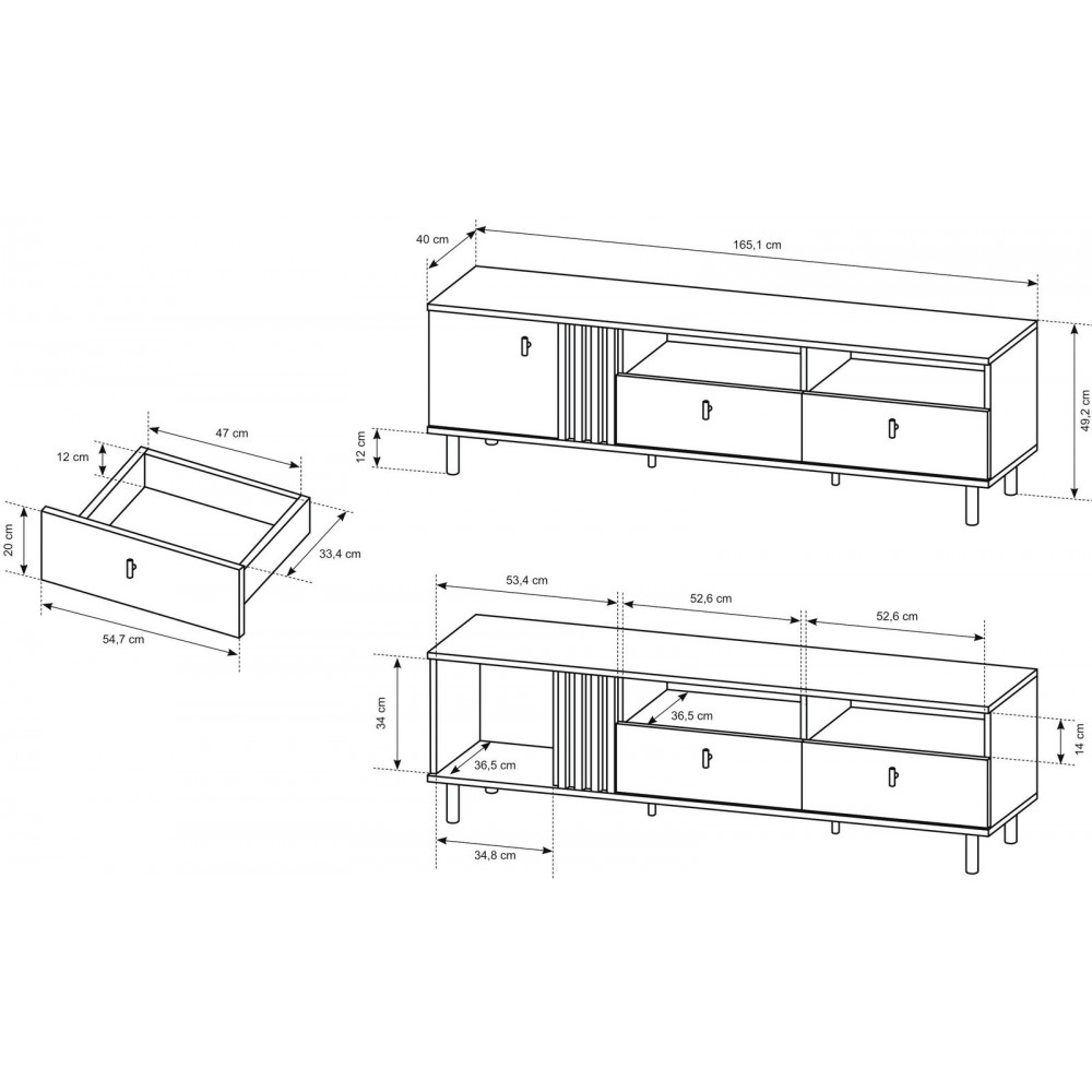 Έπιπλο τηλεόρασης Merc 1D2S