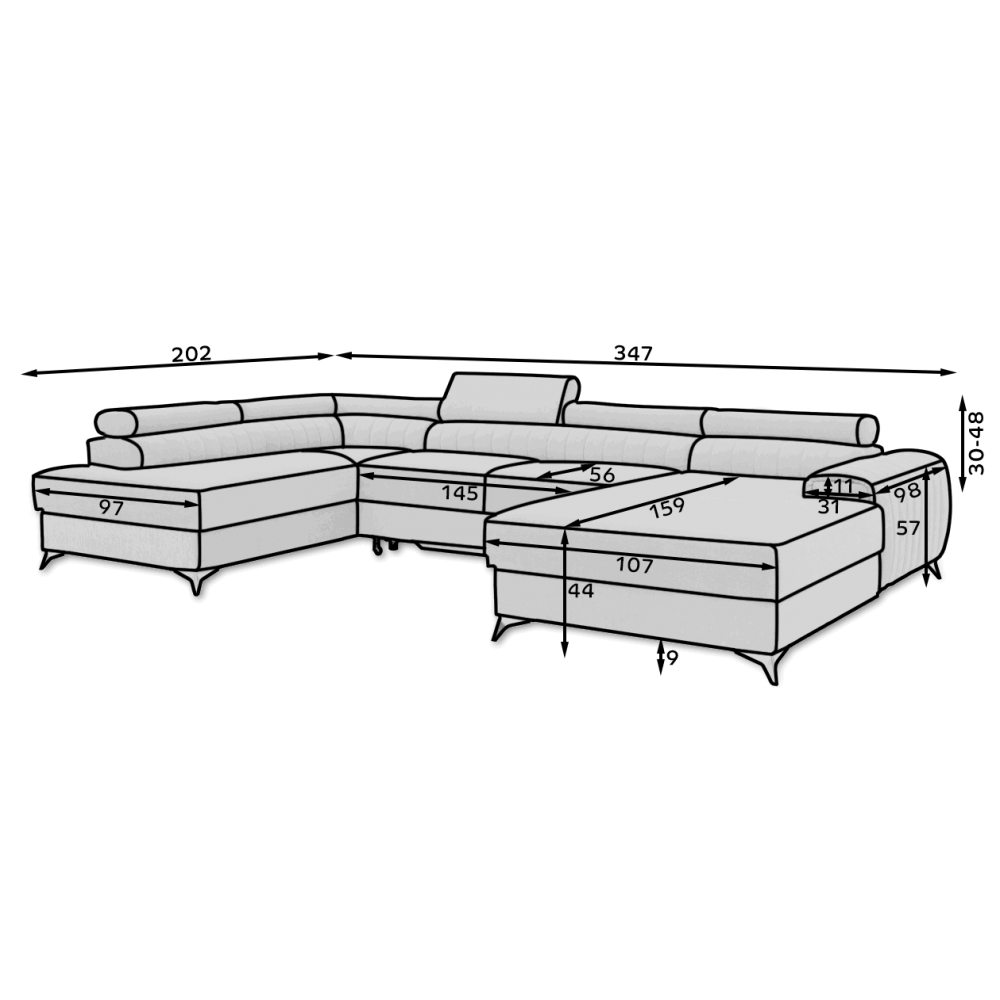 Γωνιακός Καναπές Restly-Ekrou-Αριστερή