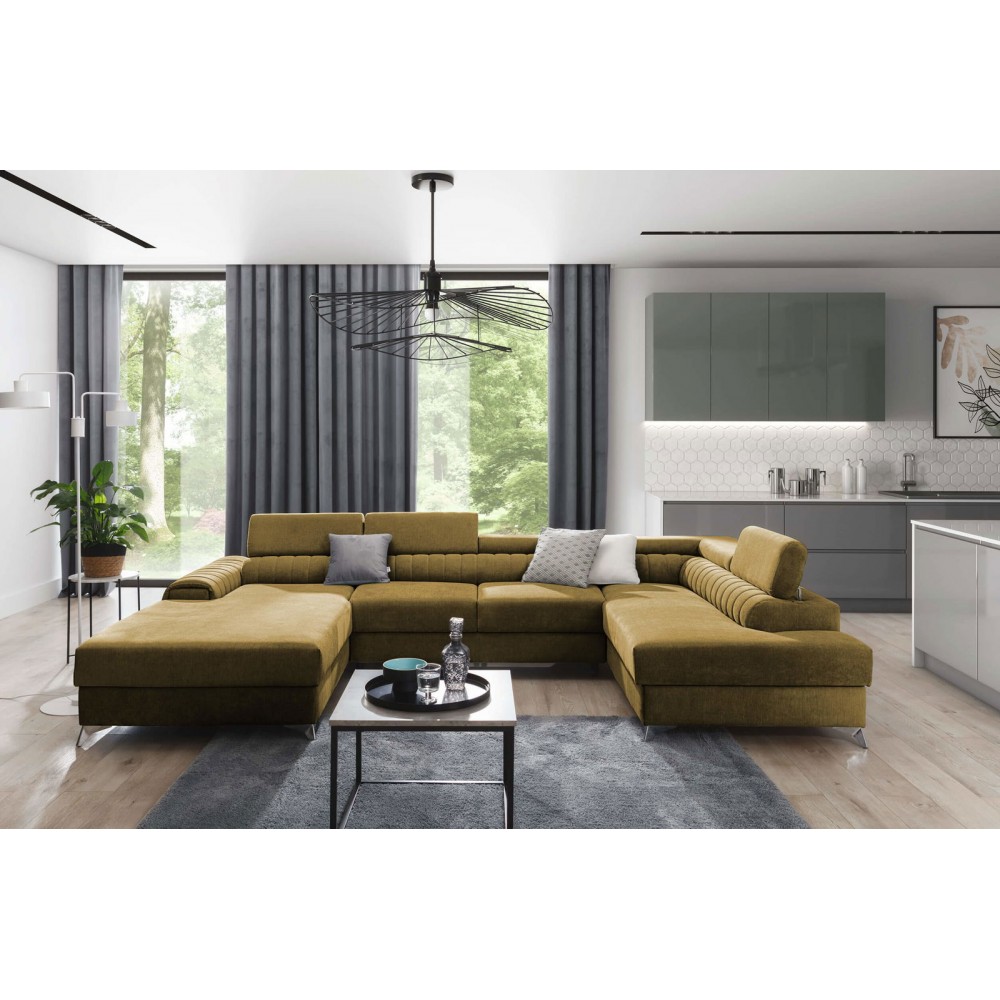 Γωνιακός Καναπές Restly-Moustardi-Δεξιά