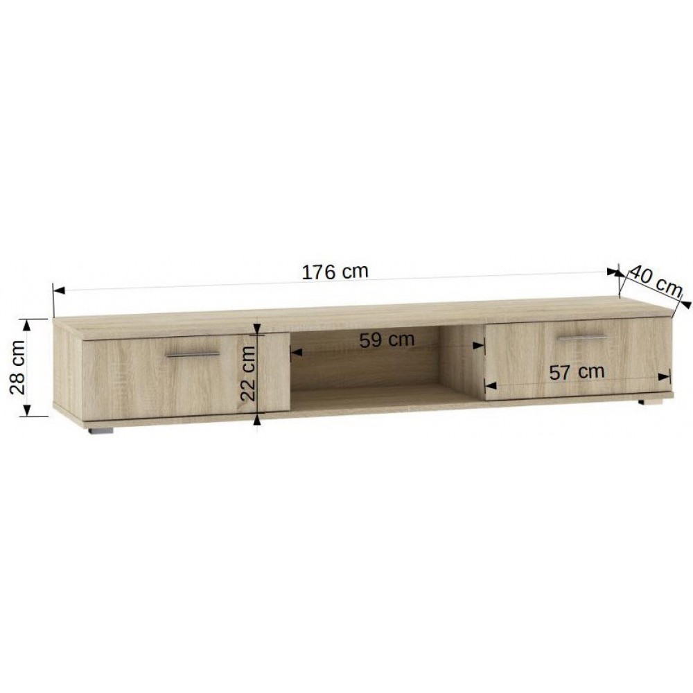 Έπιπλο τηλεόρασης Bagdat-Fusiko 176x40x28