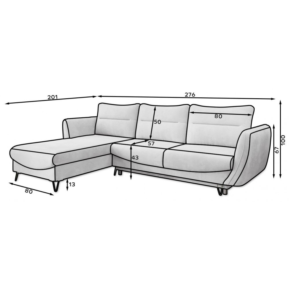 Γωνιακός καναπές Matos-Mple-Αριστερή