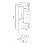 Ντουλάπα Nolan Δίφυλλη-Grafitis