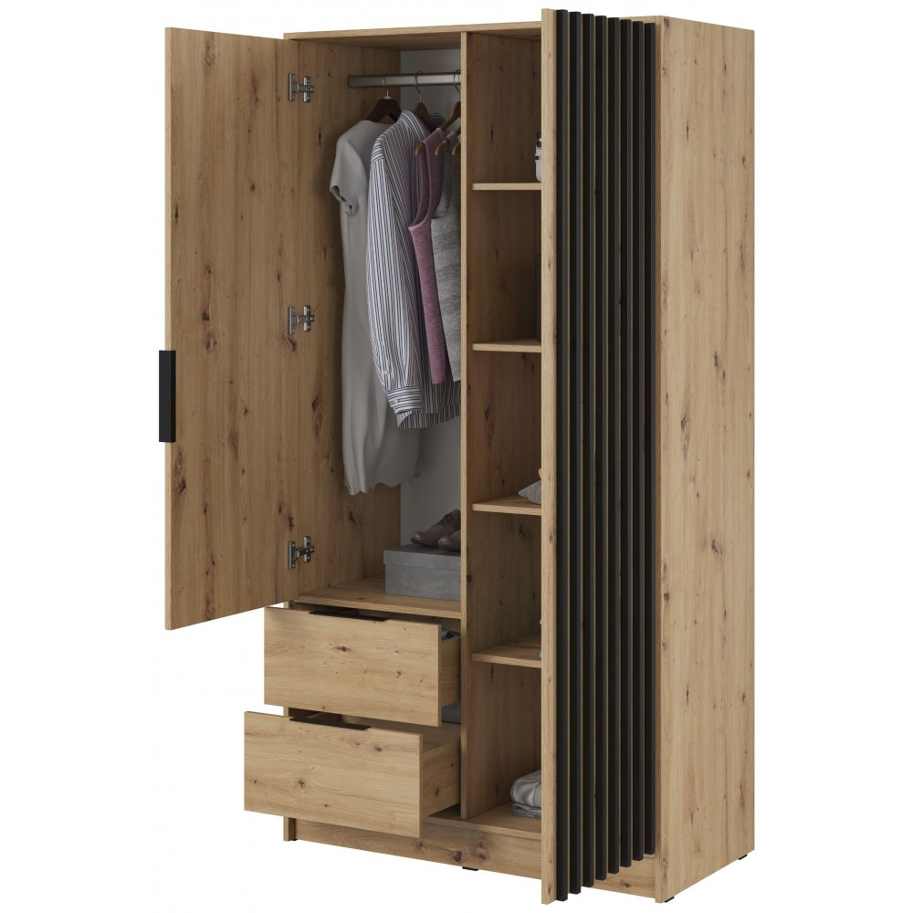 Ντουλάπα Nolan Δίφυλλη με καθρέπτη-Fusiko