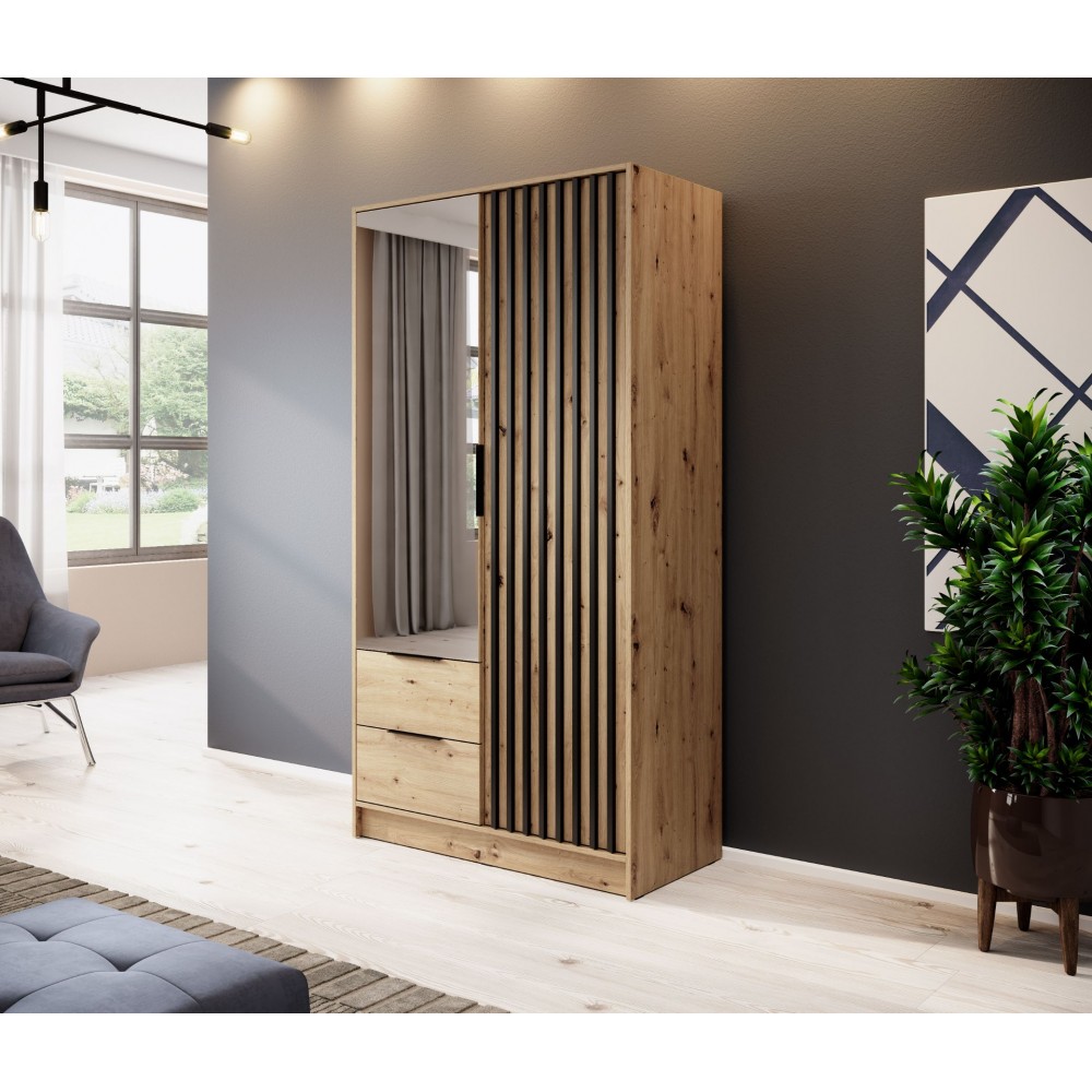 Ντουλάπα Nolan Δίφυλλη με καθρέπτη-Fusiko