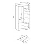 Ντουλάπα Nolan Δίφυλλη με καθρέπτη-Gkri