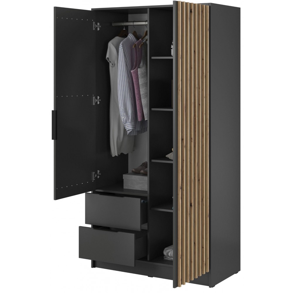 Ντουλάπα Nolan Δίφυλλη με καθρέπτη-Grafitis