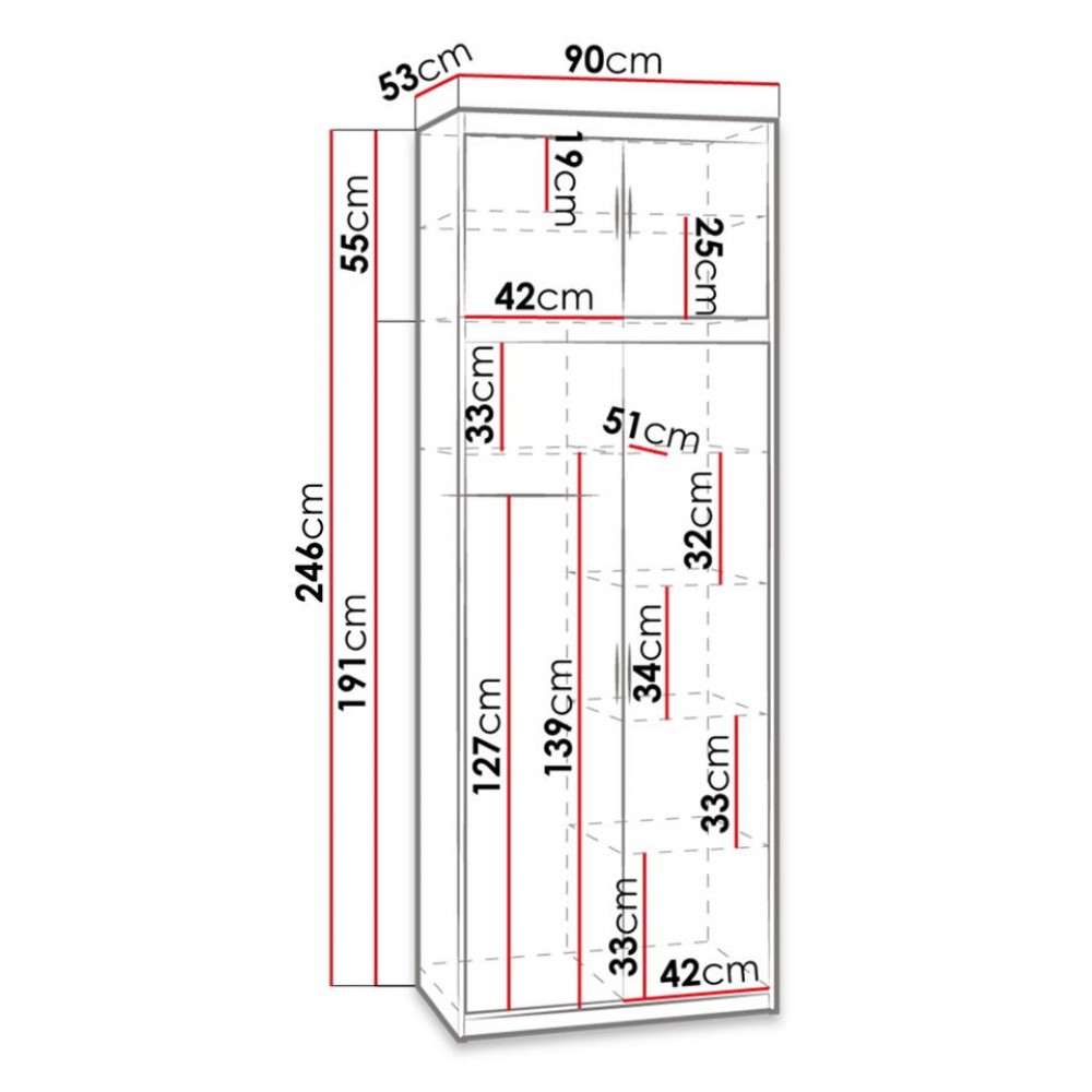 Ντουλάπα Elena 2D plus-Leuko