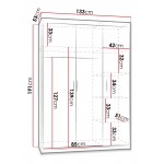 Ντουλάπα τρίφυλλη Elena 3D-Drus