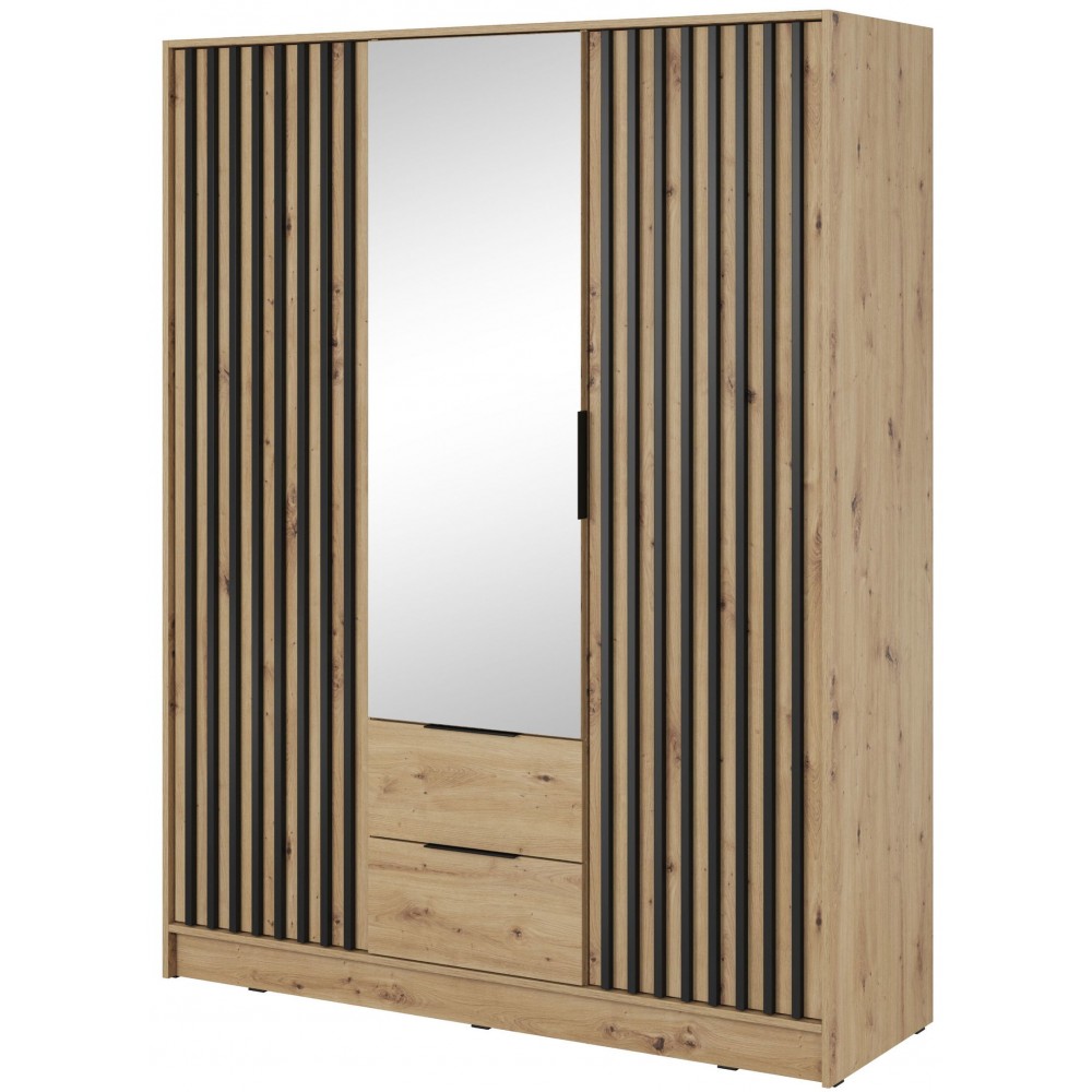 Ντουλάπα Nolan Τρίφυλλη με καθρέπτη-Fusiko