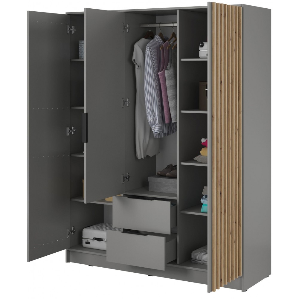 Ντουλάπα Nolan Τρίφυλλη με καθρέπτη-Gkri