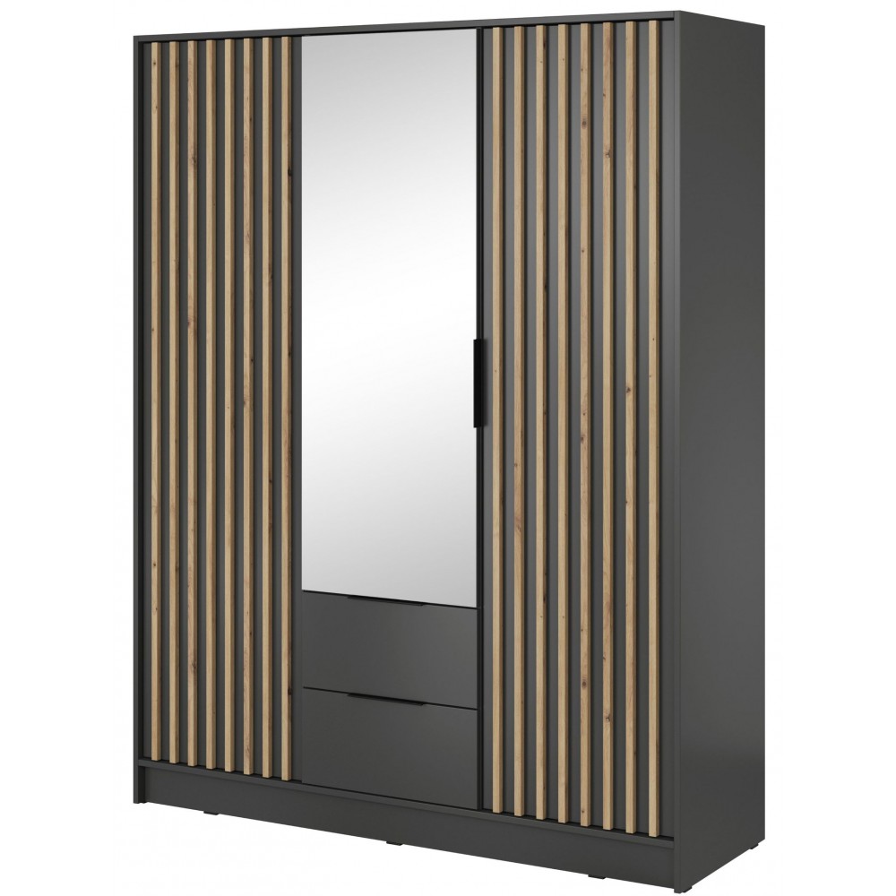 Ντουλάπα Nolan Τρίφυλλη με καθρέπτη-Grafitis