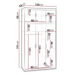 Ντουλάπα Elena 3DM Plus-Sonoma