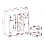 Ντουλάπα τετράφυλλη Elena 4D-Leuko
