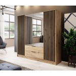 Ντουλάπα Nolan Τετράφυλλη με καθρέπτη-Fusiko