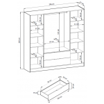 Ντουλάπα Nolan Τετράφυλλη με καθρέπτη-Gkri