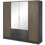 Ντουλάπα Nolan Τετράφυλλη με καθρέπτη-Grafitis