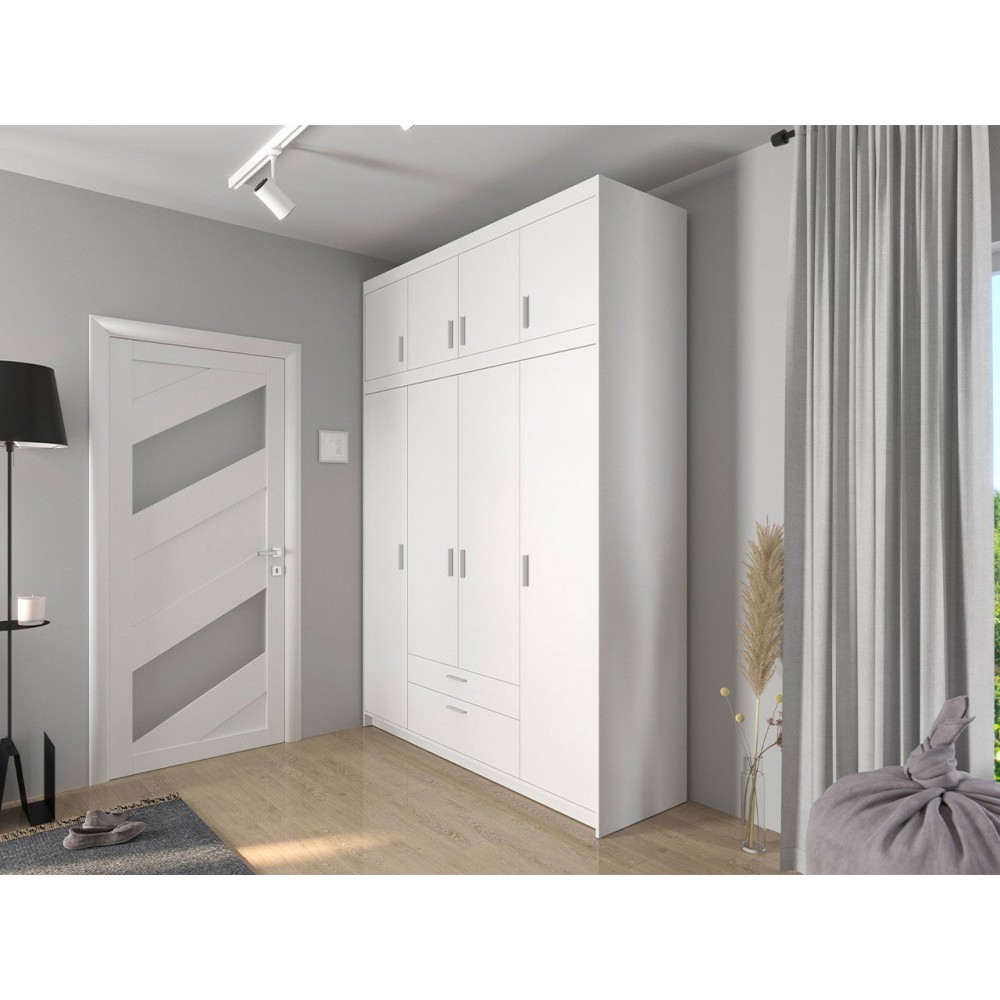 Ντουλάπα τετράφυλλη Elena 4D Plus-Leuko