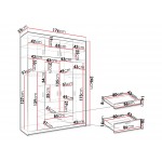 Ντουλάπα τετράφυλλη Elena 4D Plus-Leuko