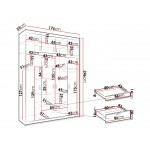 Ντουλάπα τετράφυλλη Elena 4D Plus 176x53x246