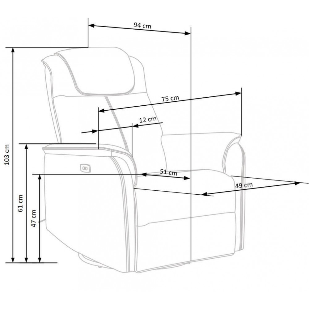 Πολυθρόνα Relax Radin 75x93x103