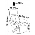 Πολυθρόνα Relax Sylvia-Gkri 77x80x101