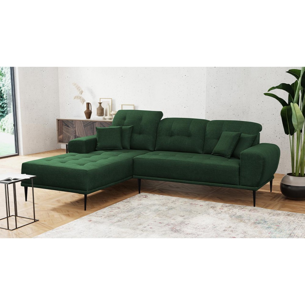 Γωνιακός καναπές Rapallo-Prasino-Αριστερή