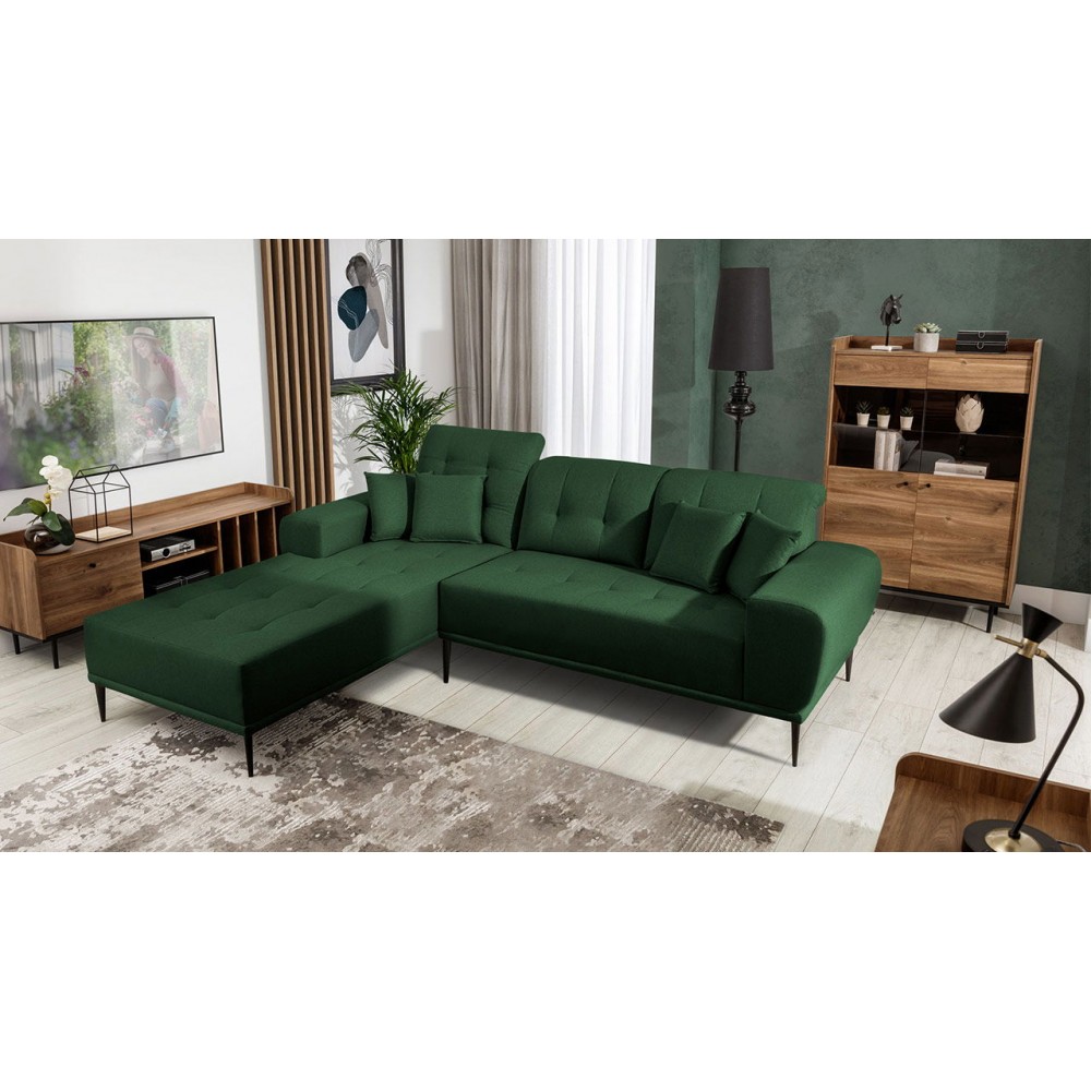 Γωνιακός καναπές Rapallo-Prasino-Αριστερή