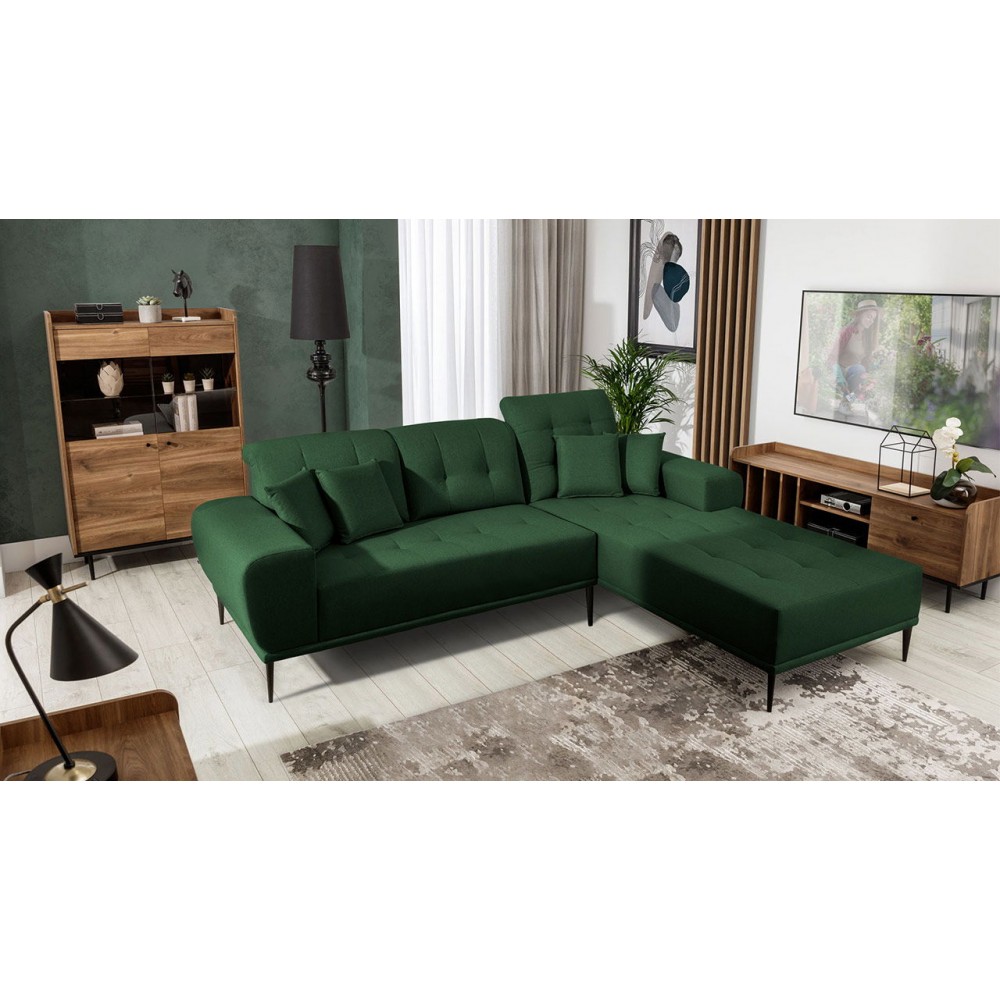 Γωνιακός καναπές Rapallo-Prasino-Δεξιά