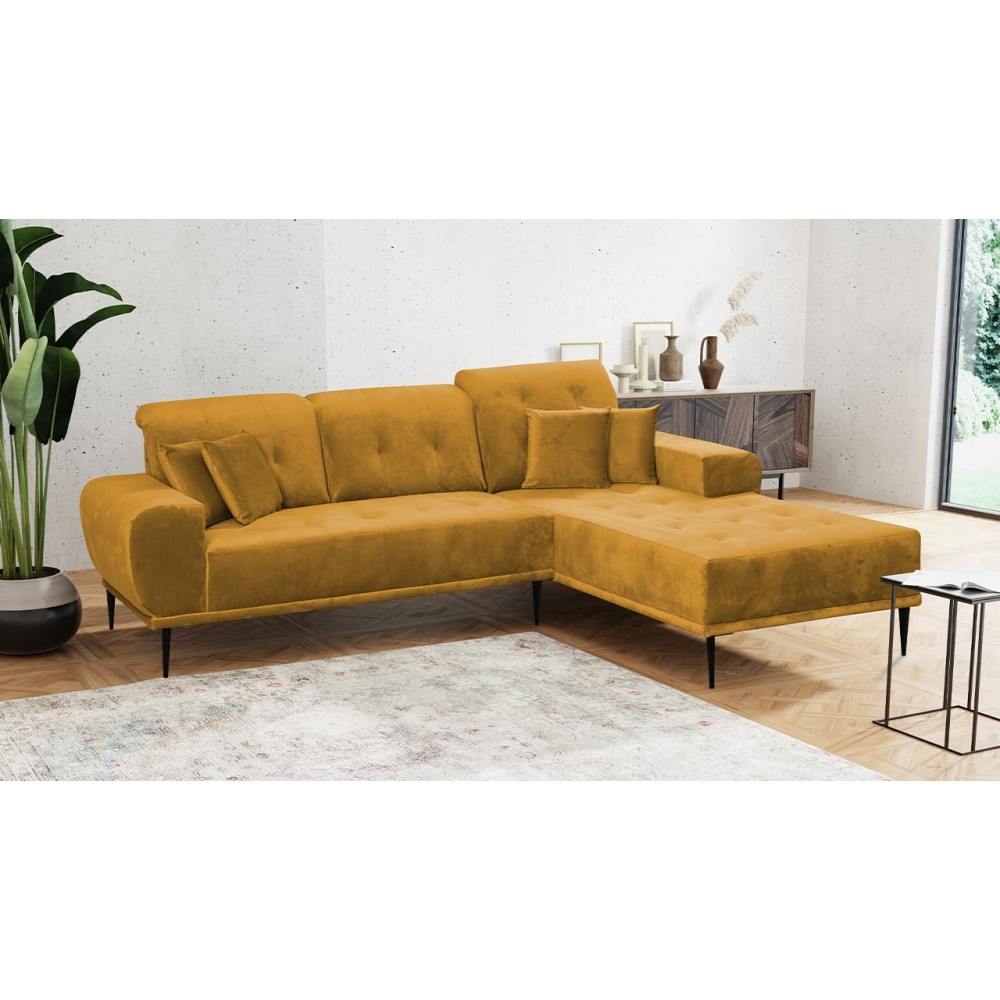 Γωνιακός καναπές Rapallo-Moustardi-Δεξιά