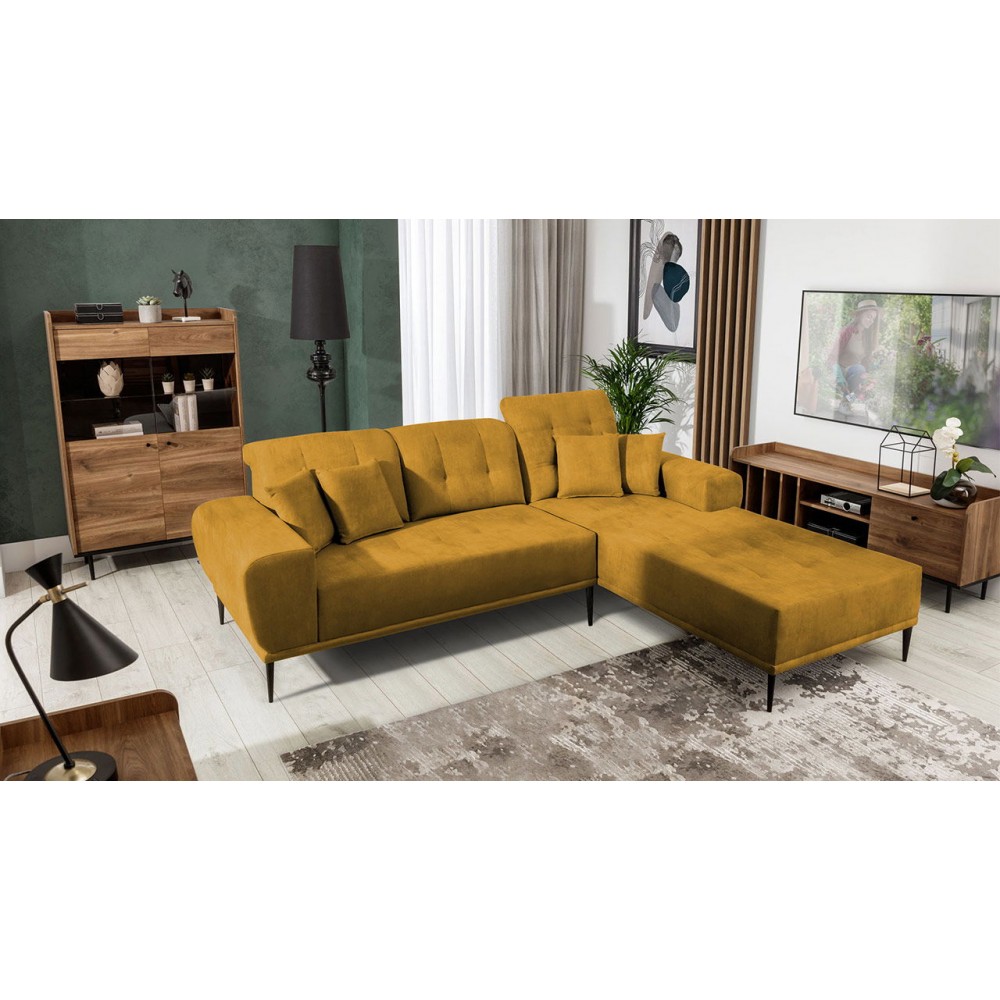 Γωνιακός καναπές Rapallo-Moustardi-Δεξιά