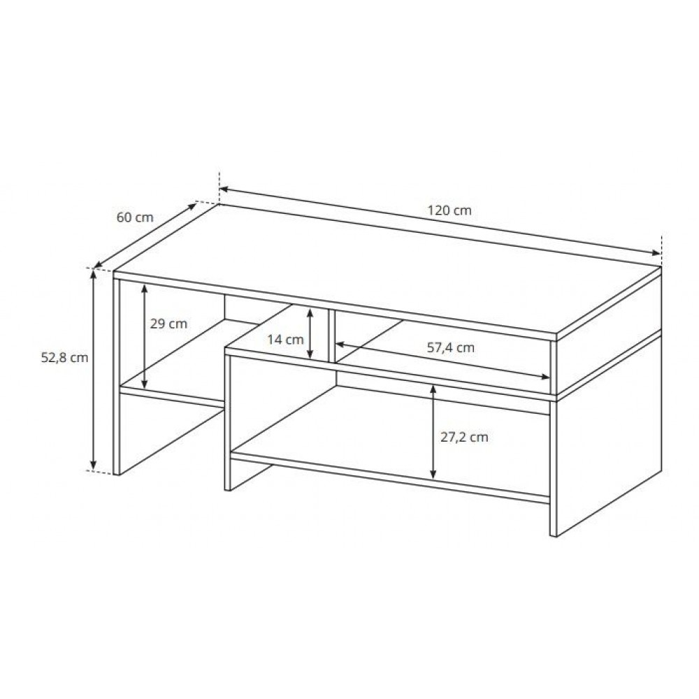 Τραπεζάκι σαλονιού Oak 120x60x53