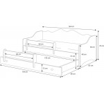 Παιδικό Κρεβάτι Haidi ΙΙ plus-Roz-Leuko 164x85x70