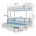Κουκέτα Kiruna-200 x 90-Drus-Leuko 208x103x171