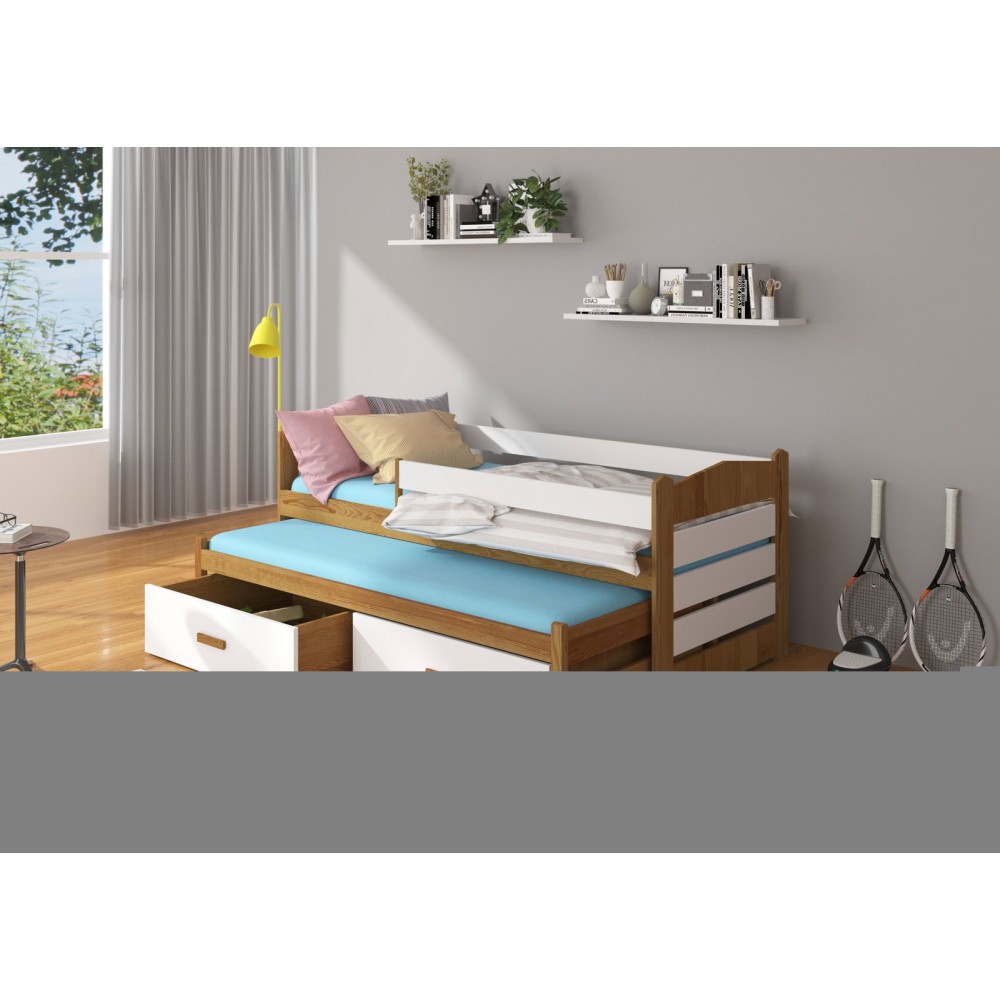 Παιδικό Κρεβάτι Camaro-180 x 80-Με προστατευτικό-Drus-Leuko 186x87x80