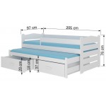 Παιδικό Κρεβάτι Camaro-200 x 90-Με προστατευτικό-Fusiko anoixto-Leuko 206x97x80