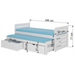 Παιδικό Κρεβάτι Mirko-180 x 80-Με προστατευτικό-Gkri 186x87x80