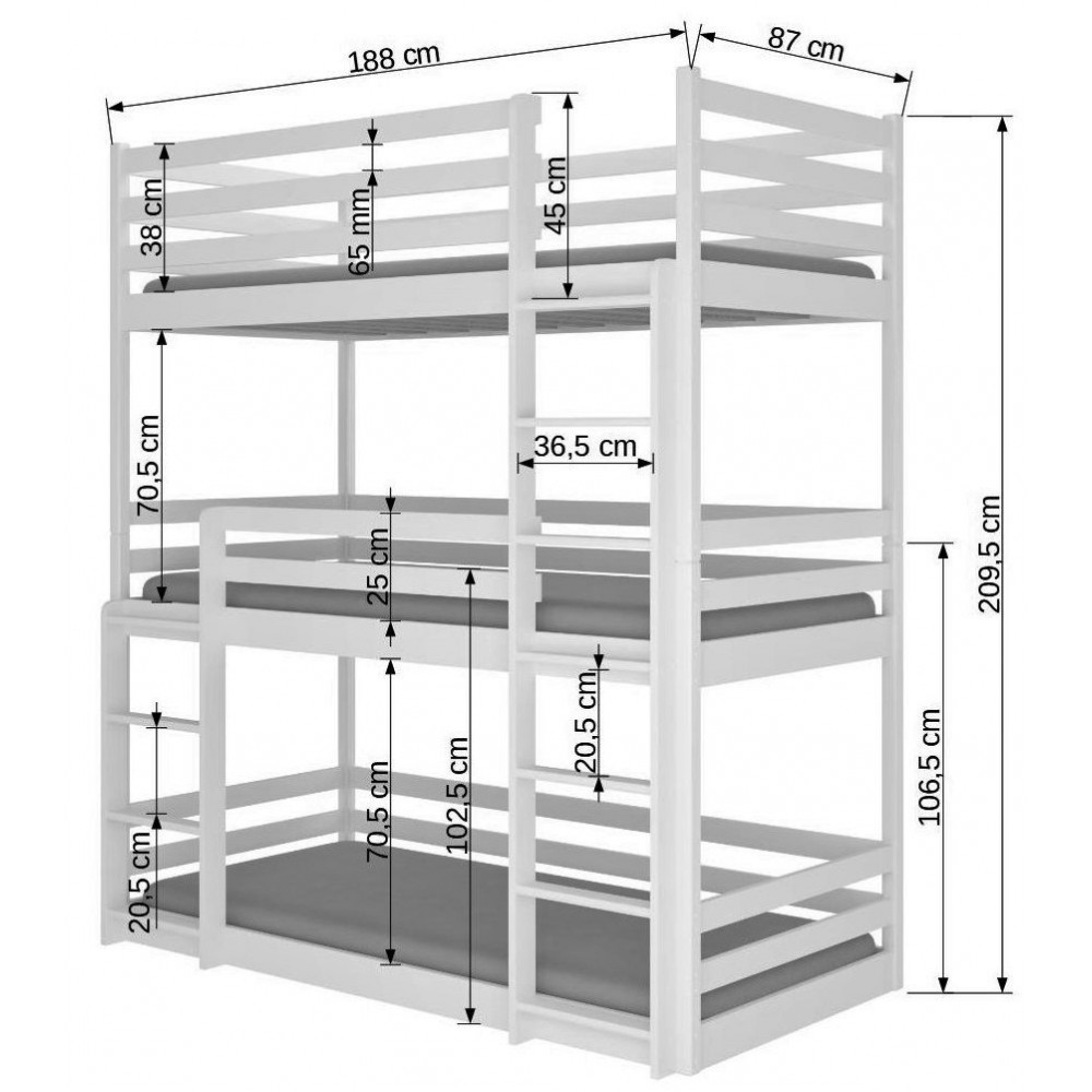 Κουκέτα Capolo 188x87x210