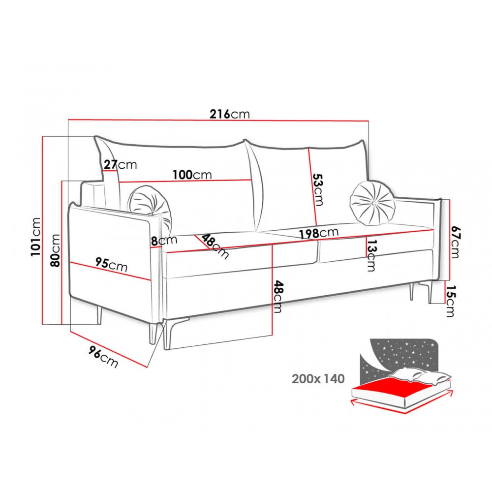 Καναπές - κρεβάτι Leon-Sapio milo