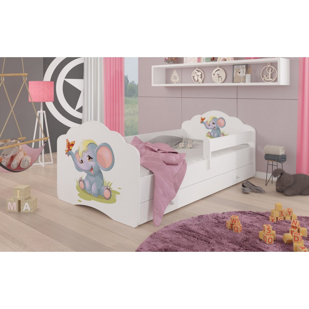 Παιδικό Κρεβάτι Leomari-160 x 80-Με προστατευτικό-Leuko-Gkri 164x88x63