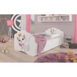 Παιδικό Κρεβάτι Leomari-160 x 80-Με προστατευτικό-Leuko-Gkri anoixto 164x88x63