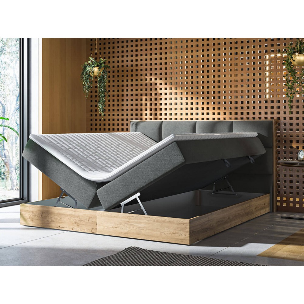 Επενδυμένο κρεβάτι Euphoria-Anthraki-140 x 200