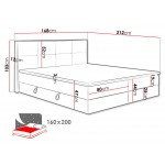 Επενδυμένο κρεβάτι Euphoria-Mpez-160 x 200