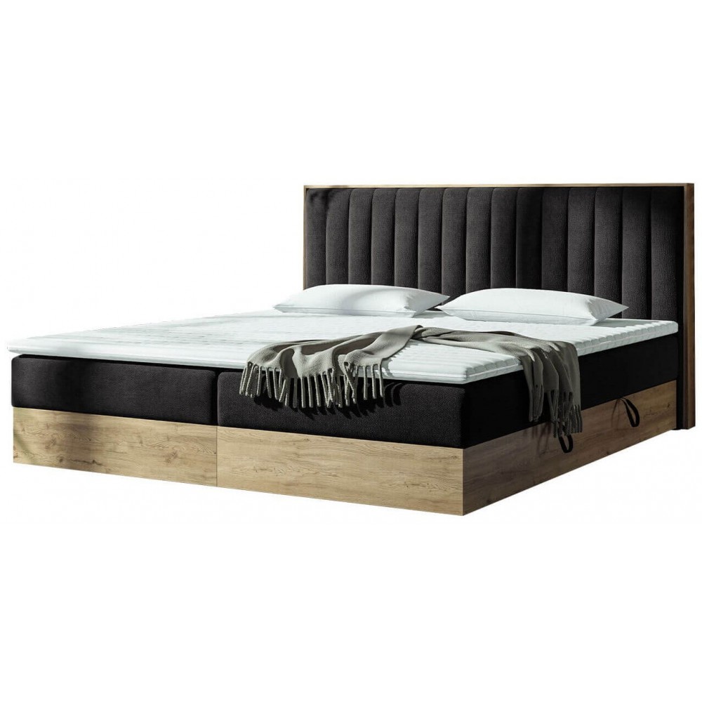 Επενδυμένο κρεβάτι Harmonica-Anthraki-140 x 200